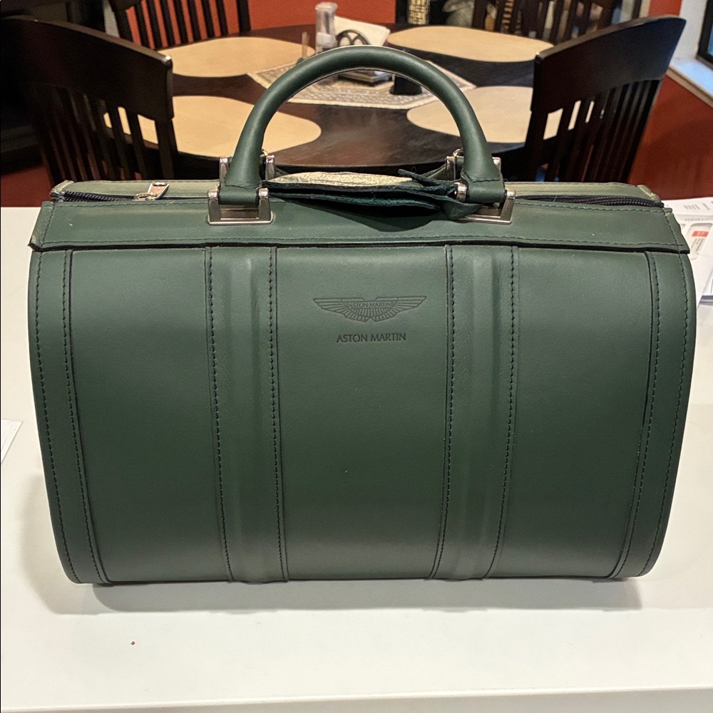 Green Aston Martin DBX Leather Flight Bag